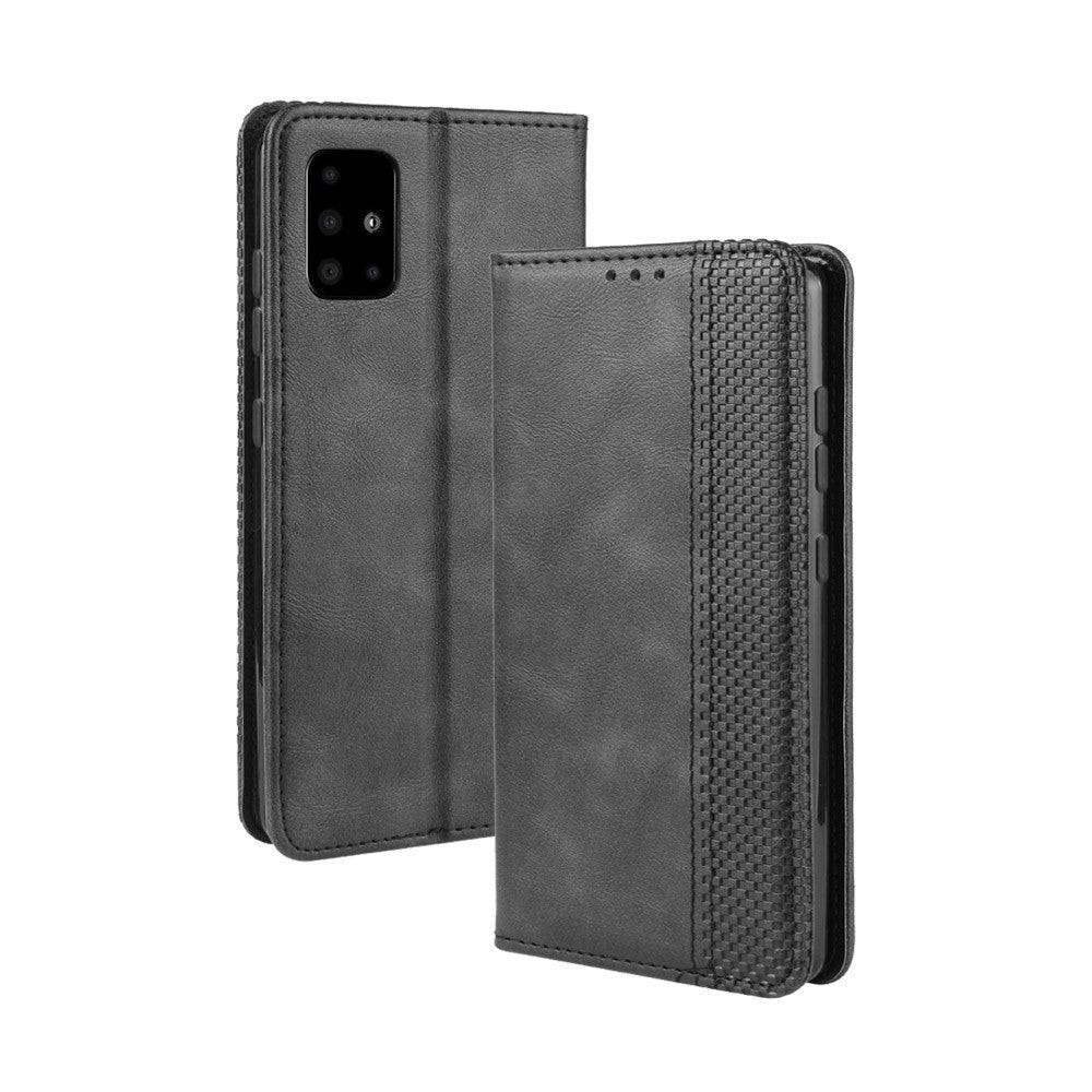 Cover-Discount Galaxy A51 - Stand Flip Case Hülle Schwarz