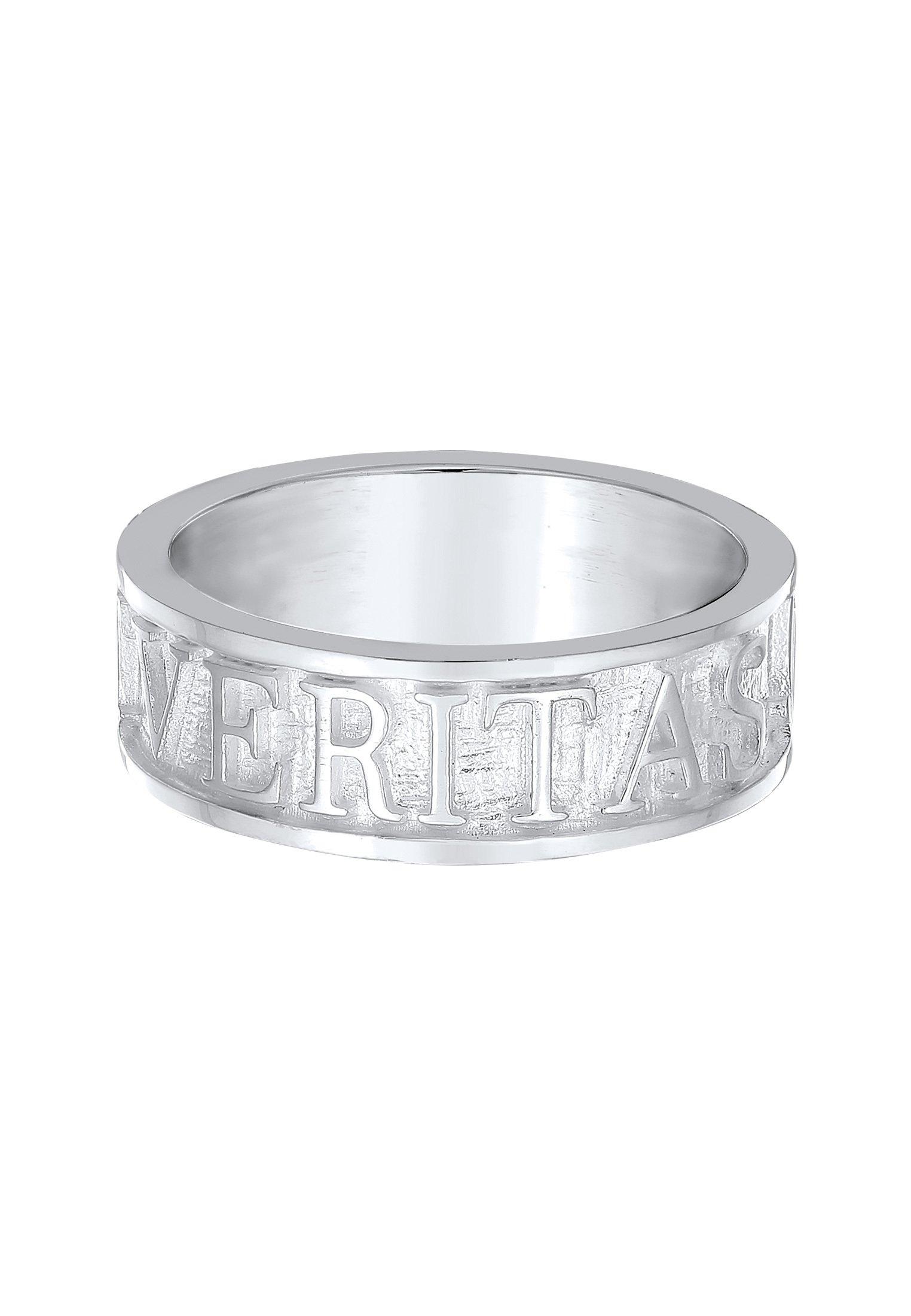 Kuzzoi Ring Bandring Schriftzug 925 Silber Oxidiert