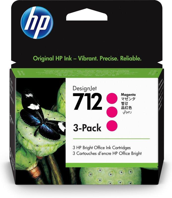 Hewlett-Packard HP Tintenpatrone 712 magenta 3ED78A DesignJet T230/250/630 3 Stück