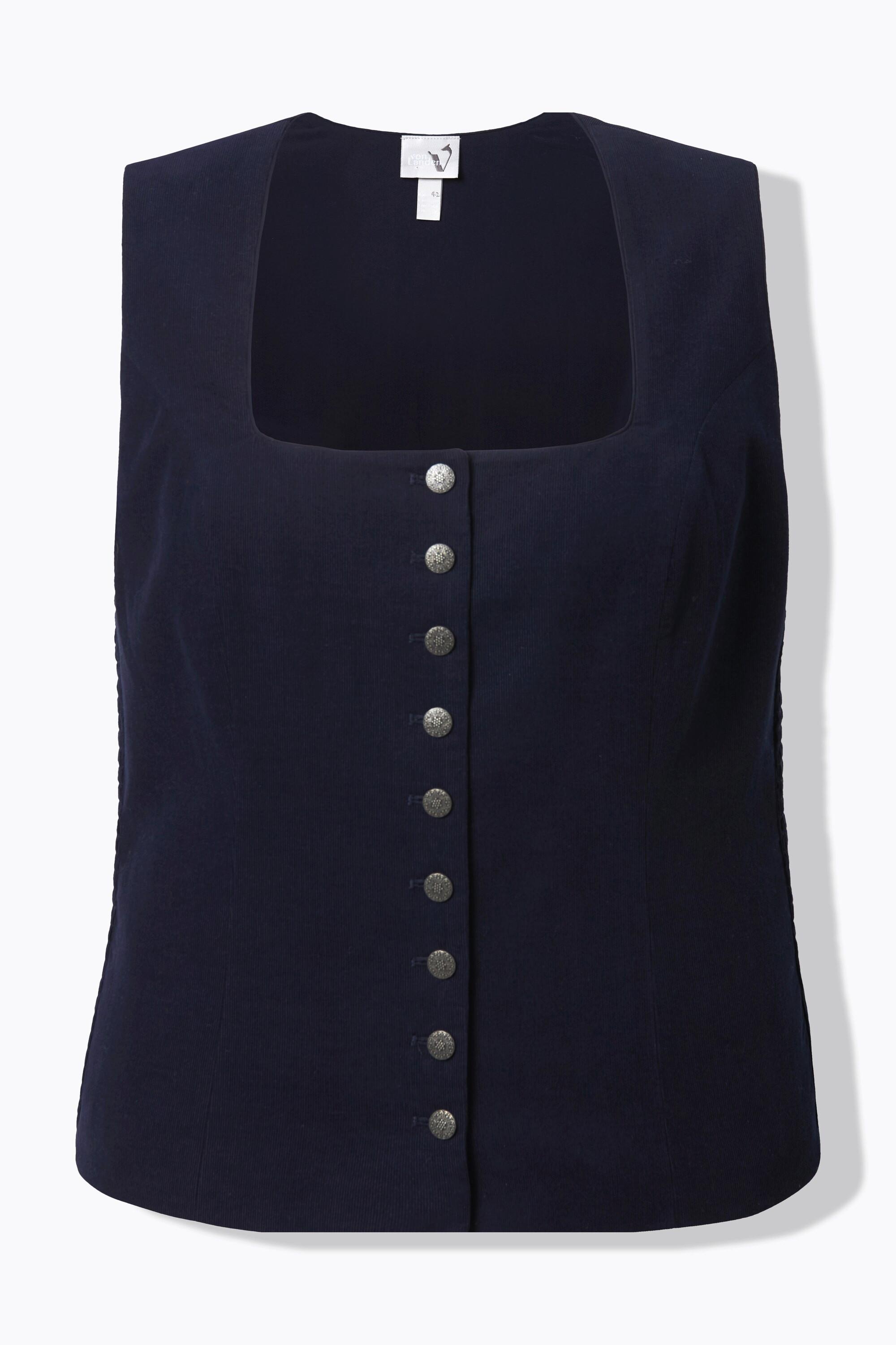 Ulla Popken Trachten Mieder Cord Smok Slim ärmellos