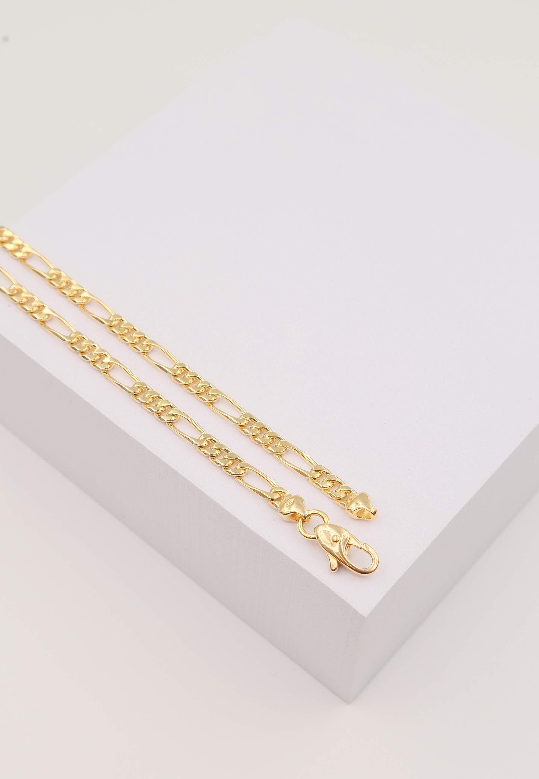 MUAU Schmuck Bracelet Figaro Gelbgold 750, 19cm, 4mm