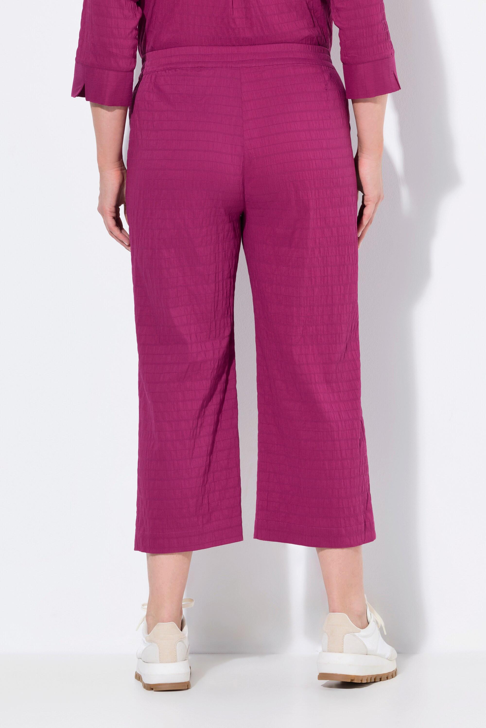 Ulla Popken 7/8-Hose Ruby, geformtes Knie, gerades Bein, Elastikbund