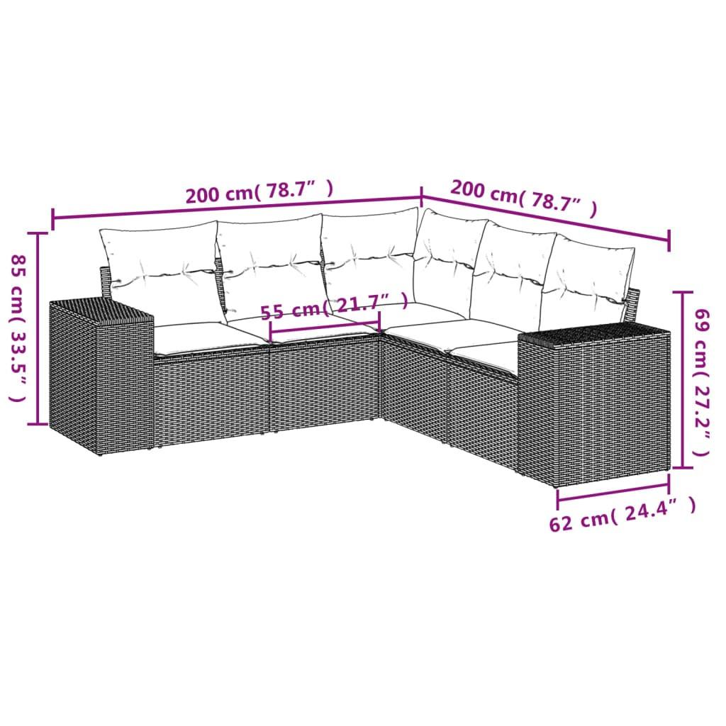 VidaXL Garten sofagarnitur poly-rattan