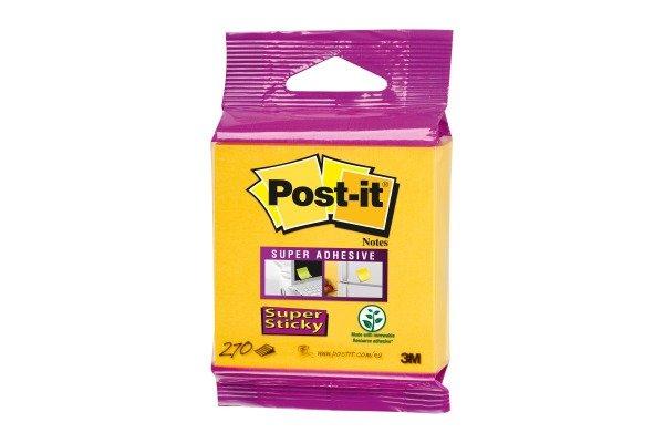 Post it POST-IT Haftnotizen Würfel 76x76mm 2014-S Super Sticky neongelb 270 Bl.