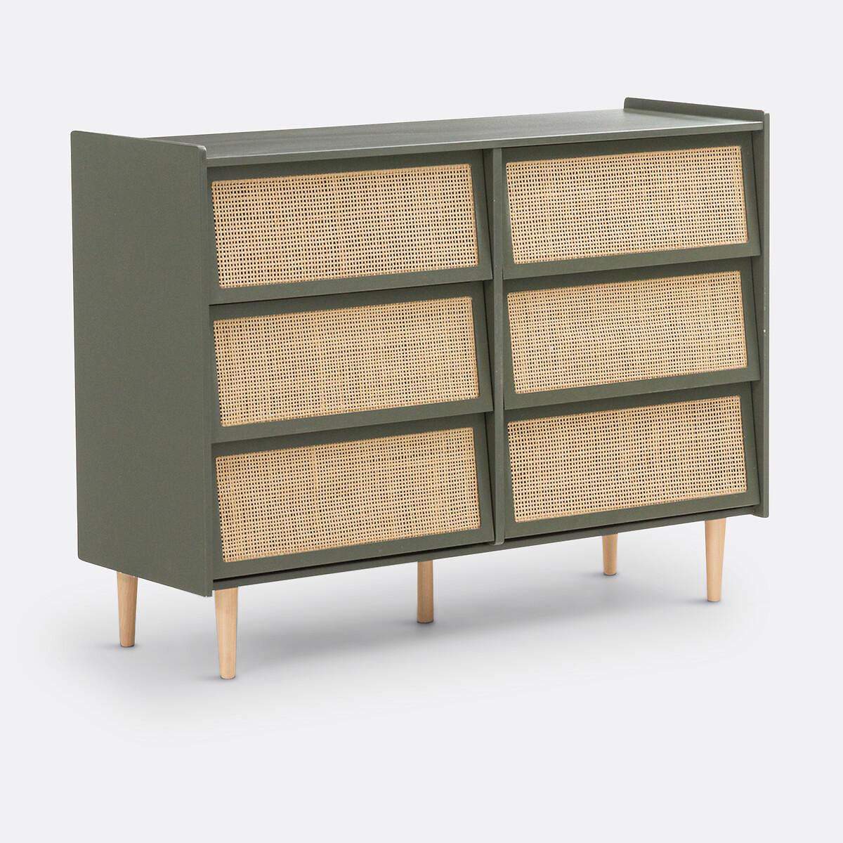 La Redoute Intérieurs Kommode Taga mit 6 Rattanschubladen