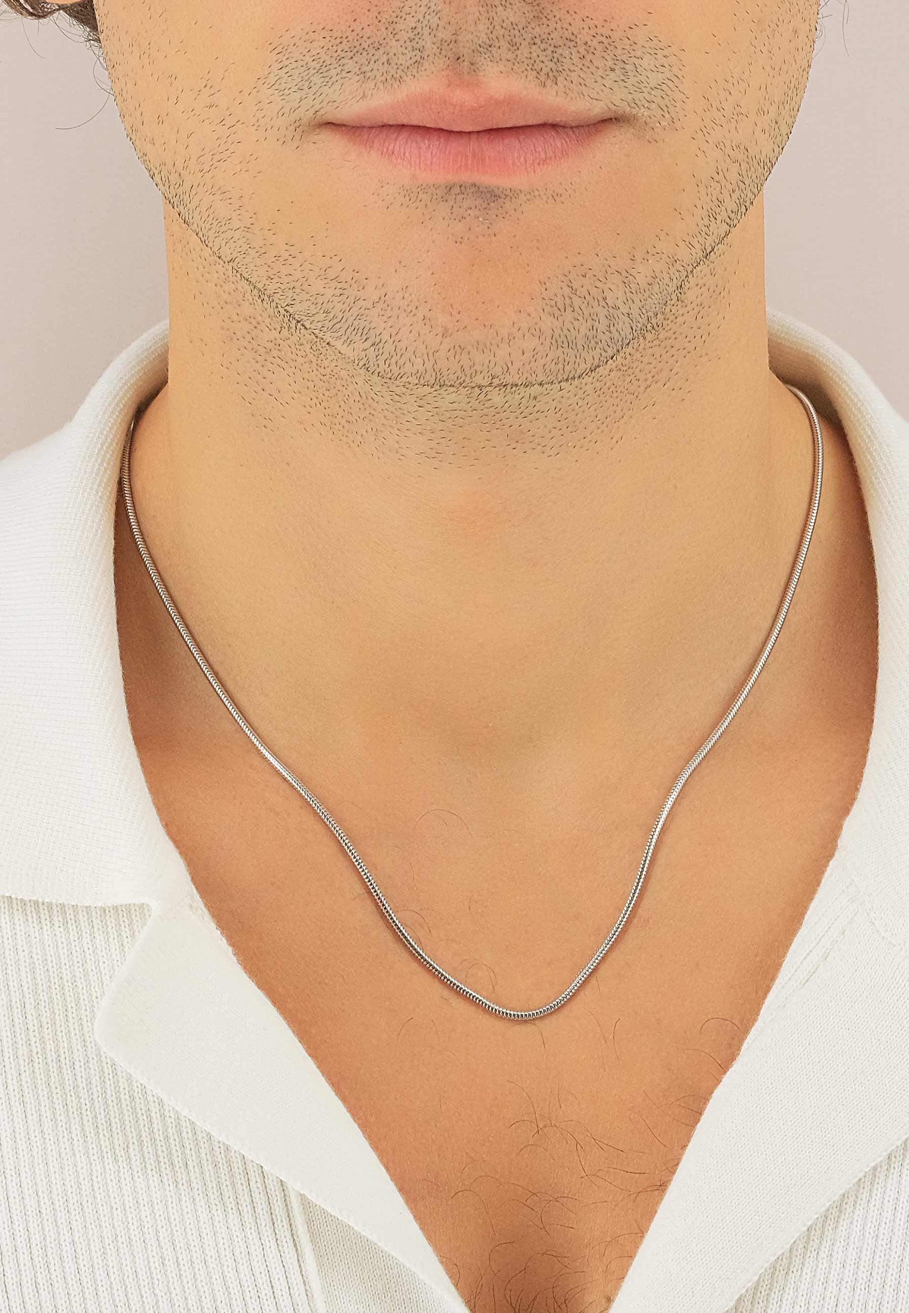 MUAU Schmuck Collier Schlange Weissgold 750, 1.9mm, 50cm
