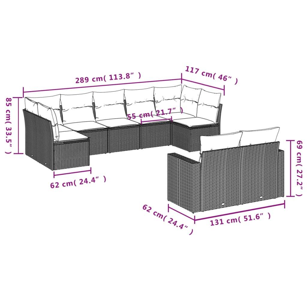 VidaXL Garten sofagarnitur poly-rattan
