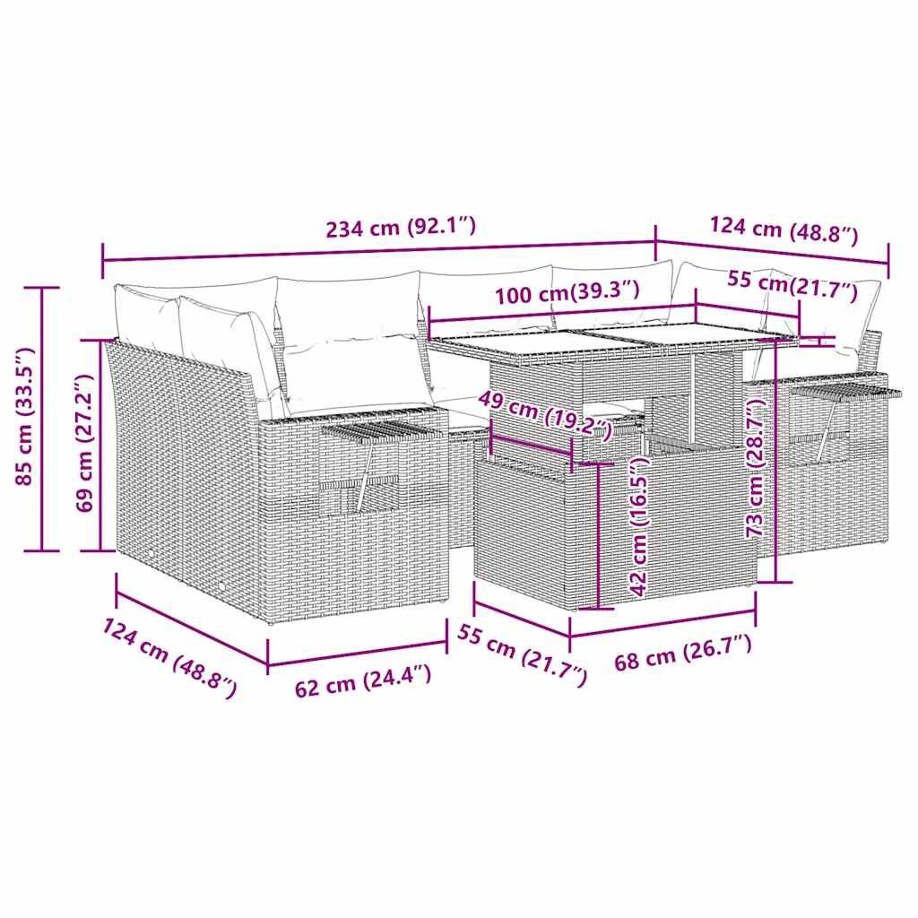 VidaXL Gartensofa set poly-rattan