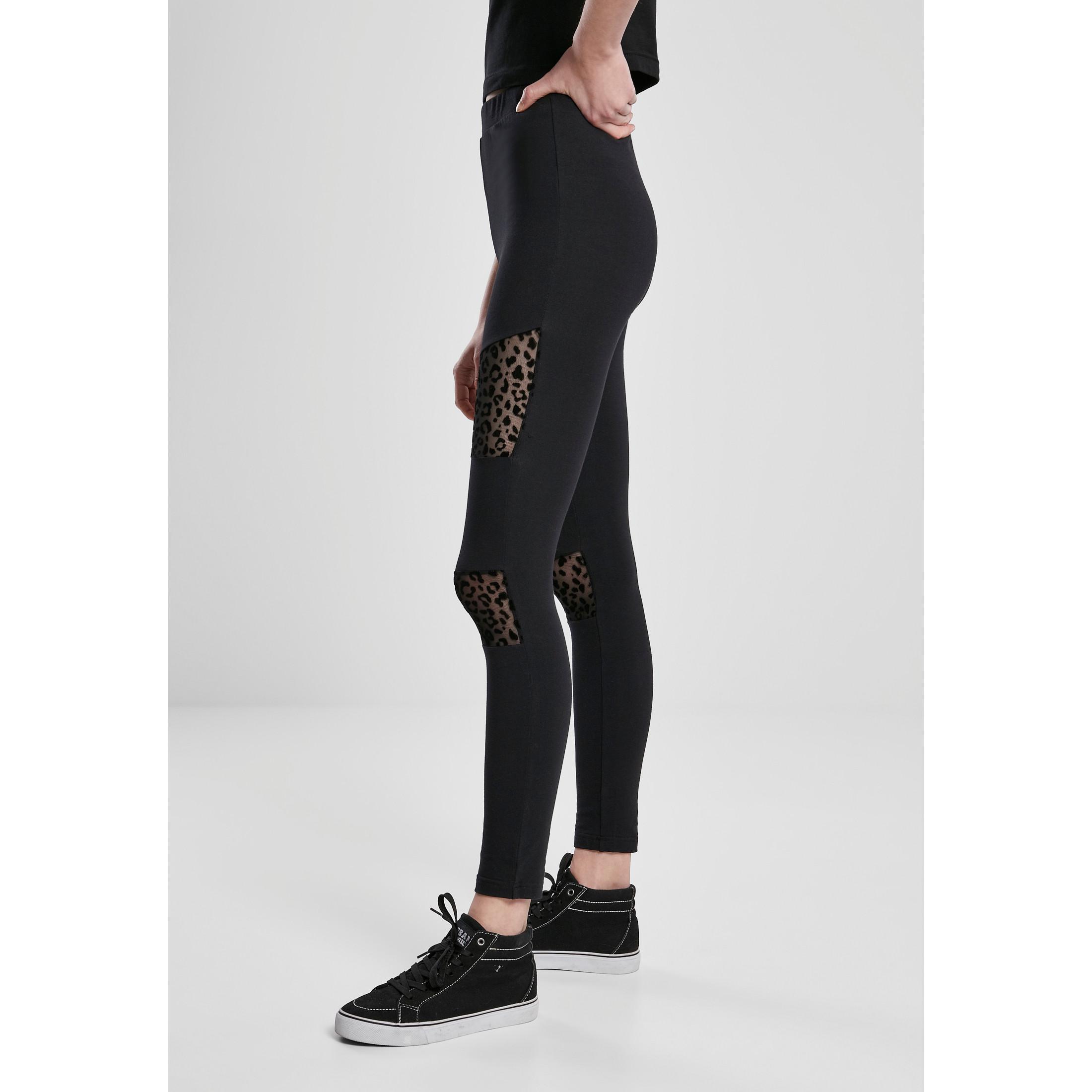 URBAN CLASSICS daen-leggings flock lace inset
