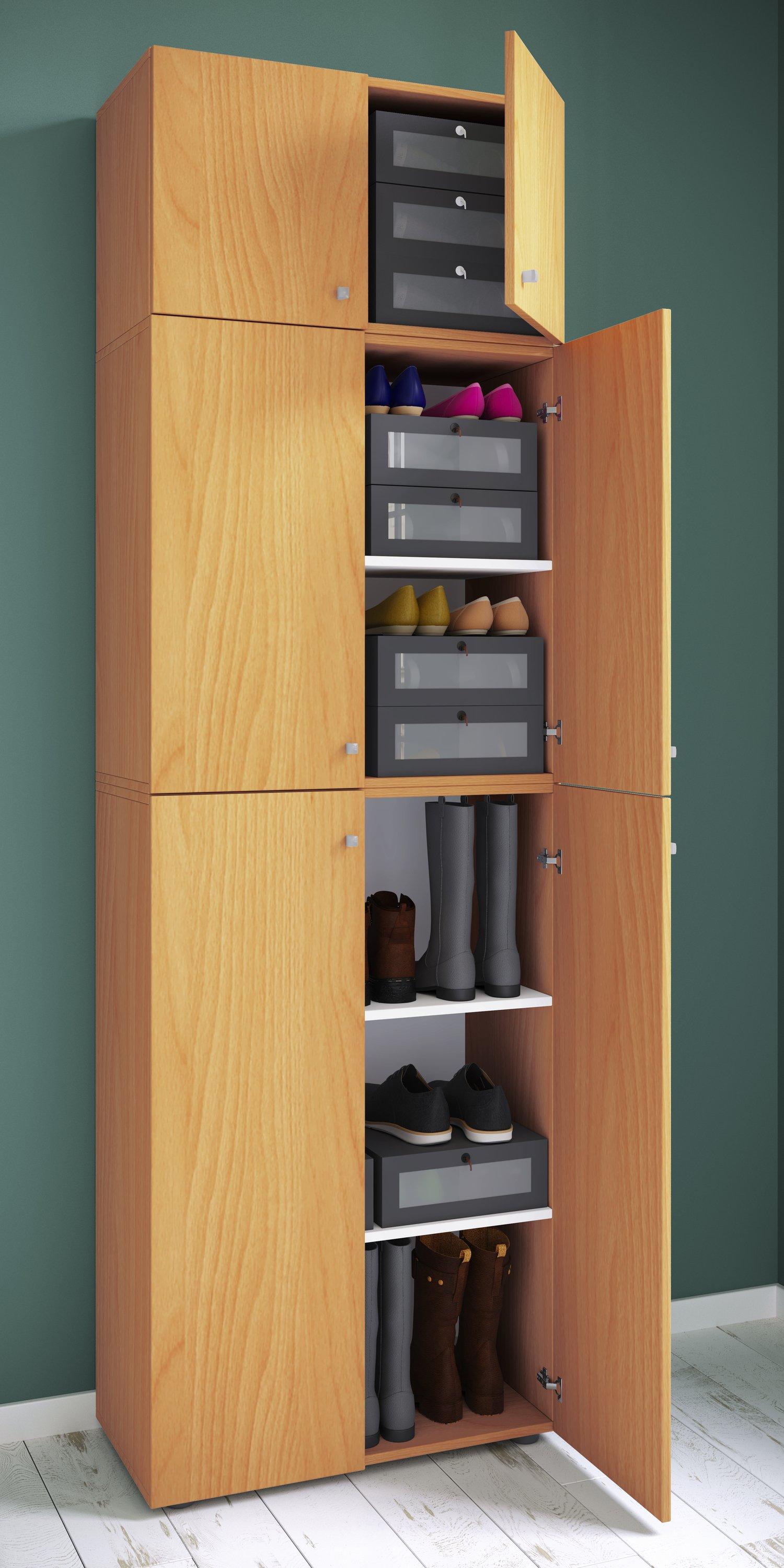 VCM XXL Holz Schuhschrank Kleiderschrank Groß Schrank Schuhe Dielenschrank Lona 5f A
