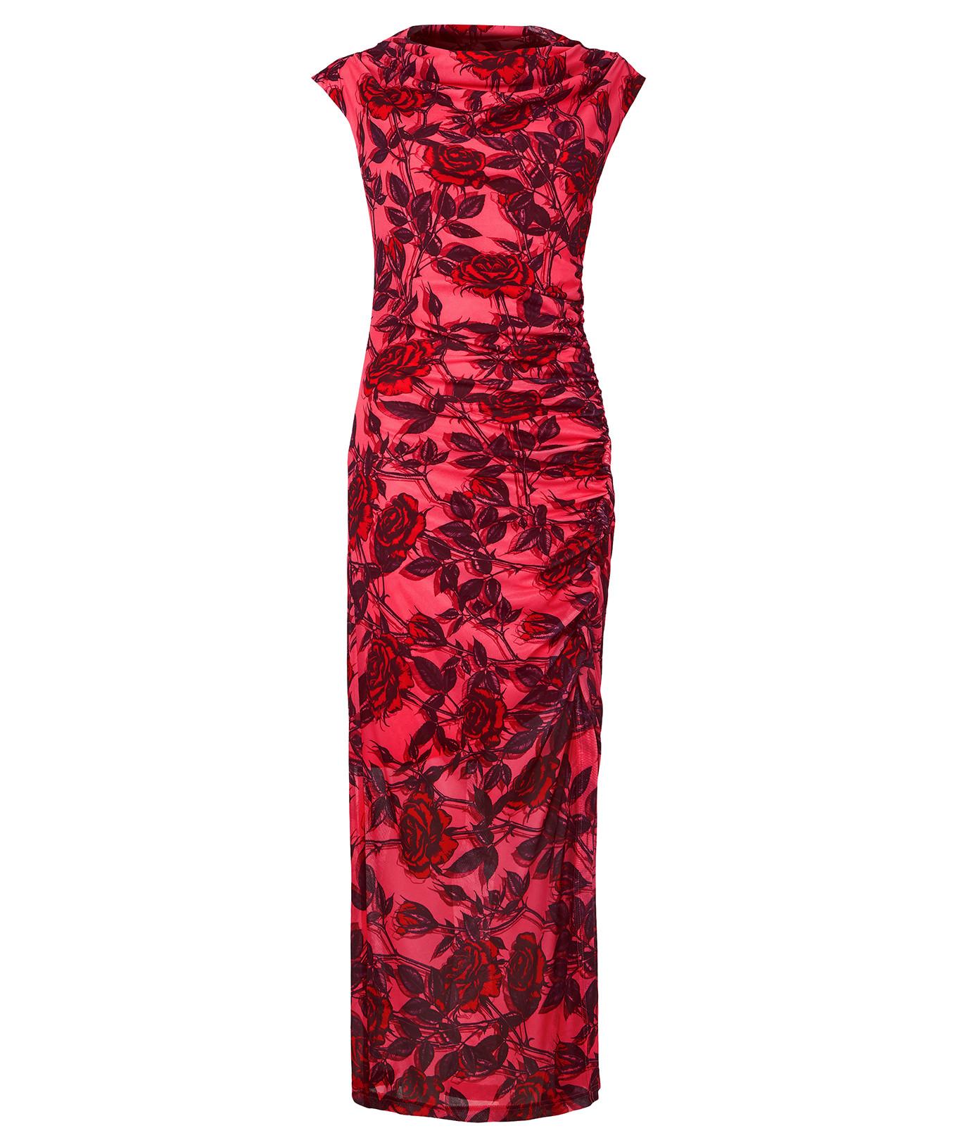 Joe Browns Gerafftes Midikleid aus Mesh mit Blumenmuster