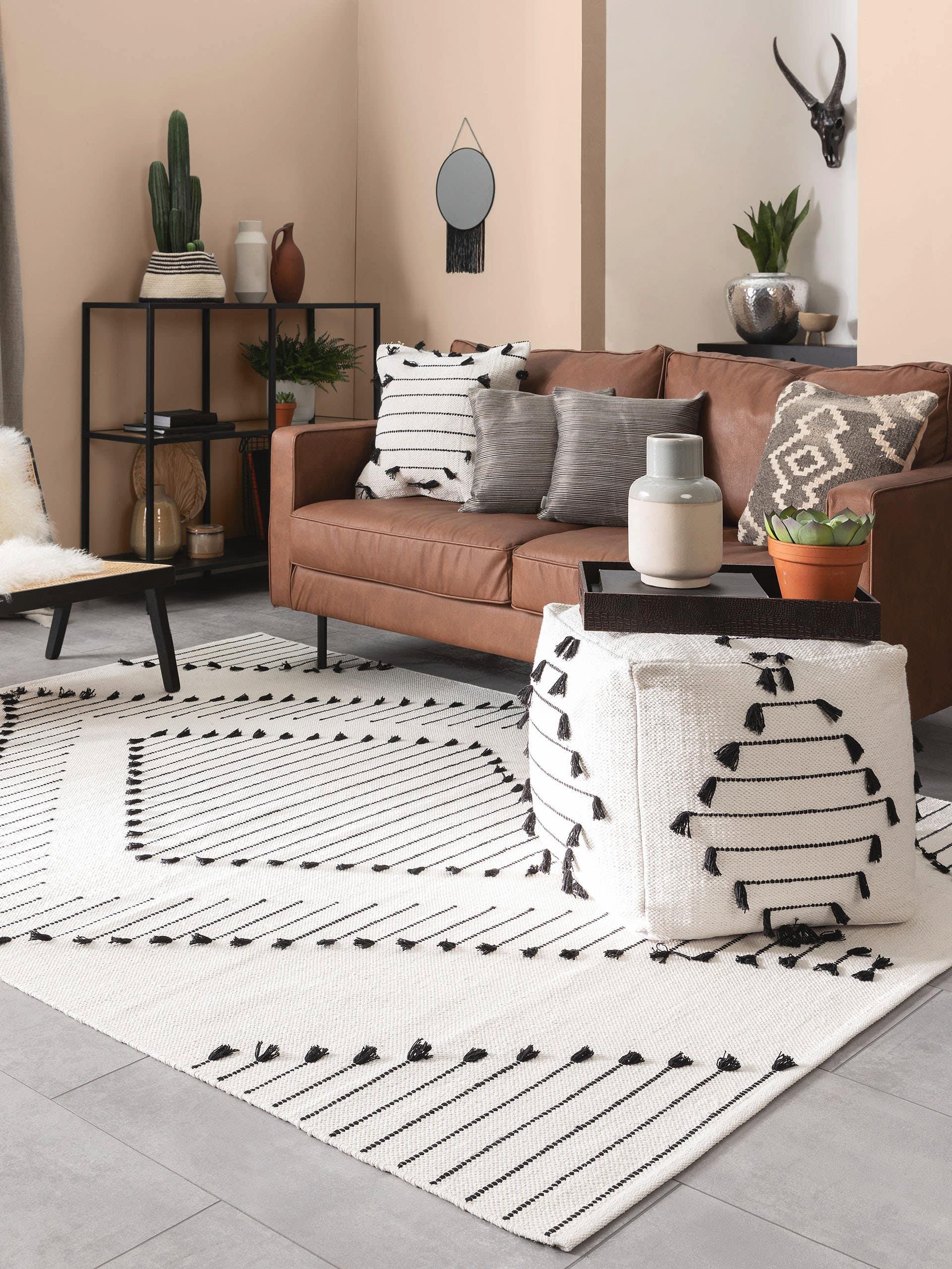 Benuta Baumwollteppich Bo Ivory