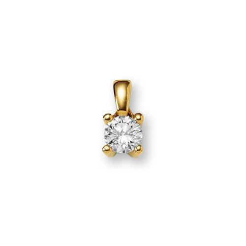 MUAU Schmuck Anhänger 4-Griff-Fassung Diamant 0.40ct. Gelbgold 750