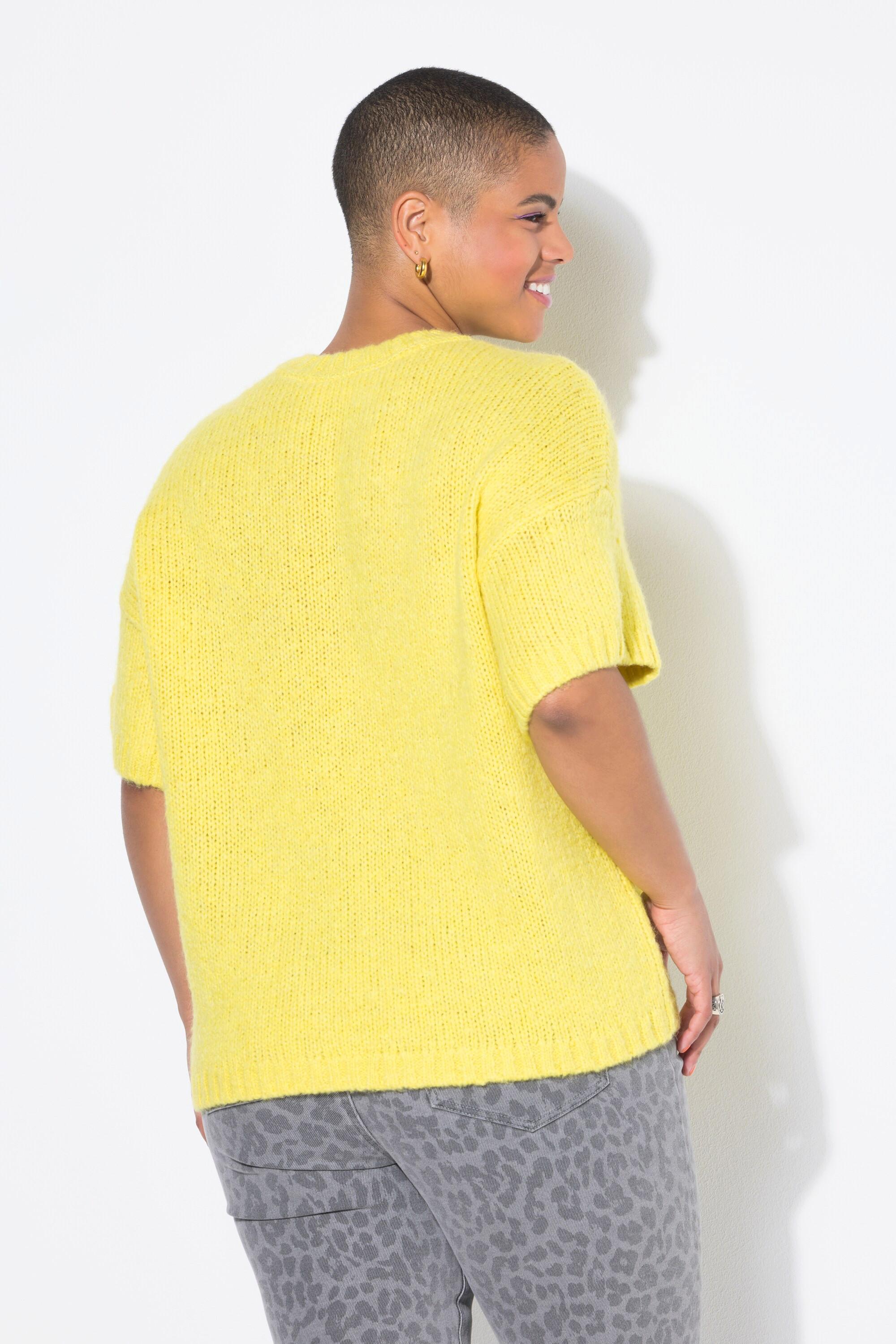 Studio Untold Pullover, Oversize Shape, Fancy-Strick, Halbarm