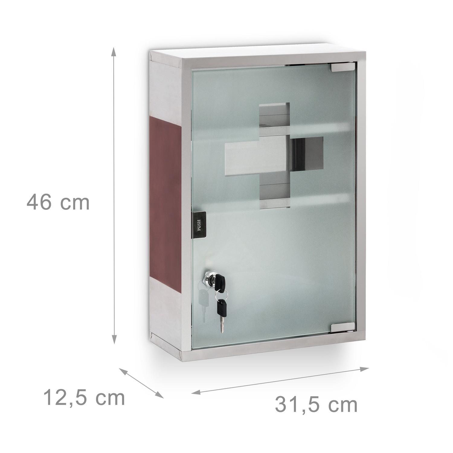 B2X Medikamentenschrank EMERGENCY XL aus Edelstahl