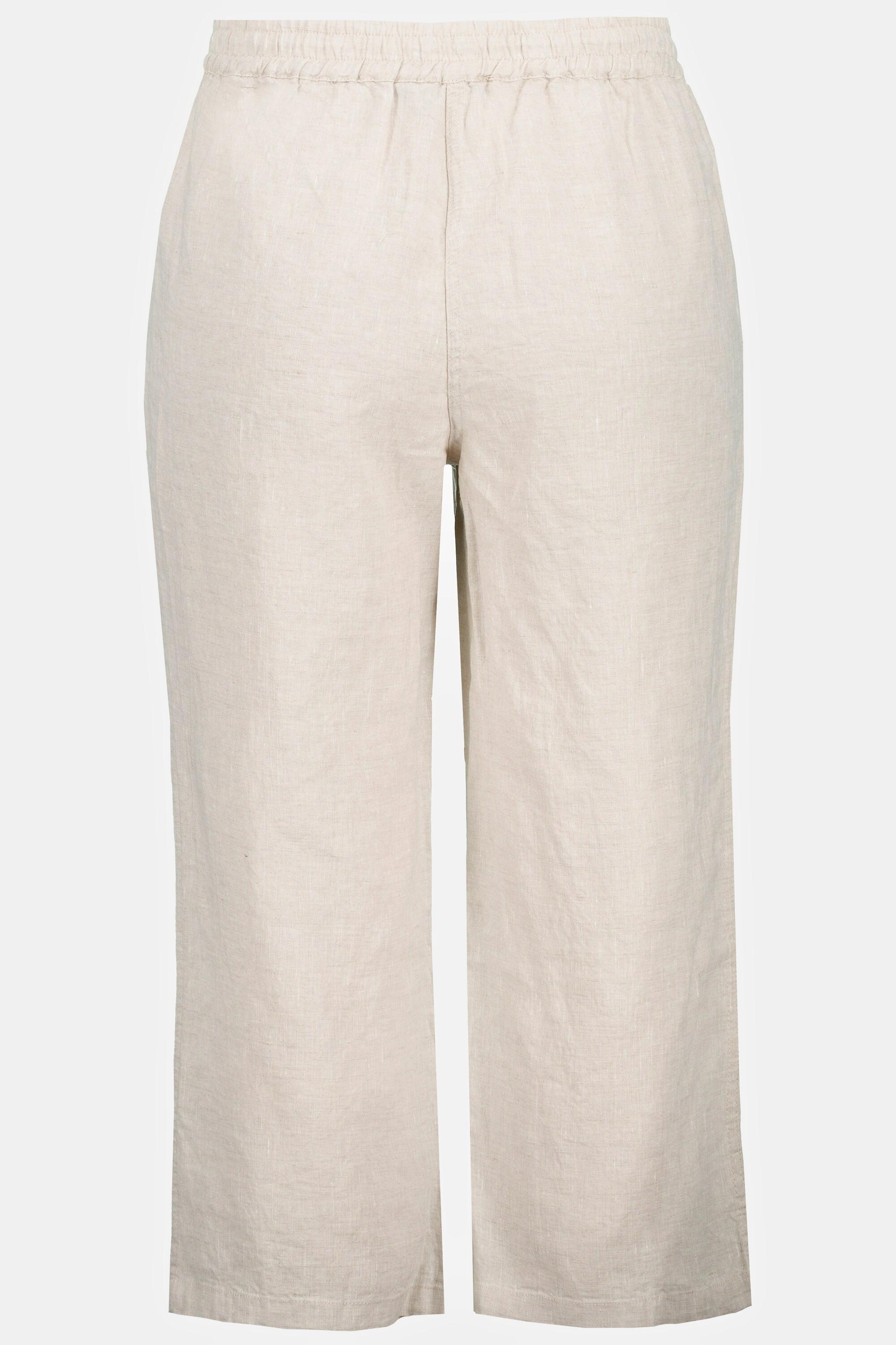 Ulla Popken 7/8 Leinenhose mit elastischem Bund