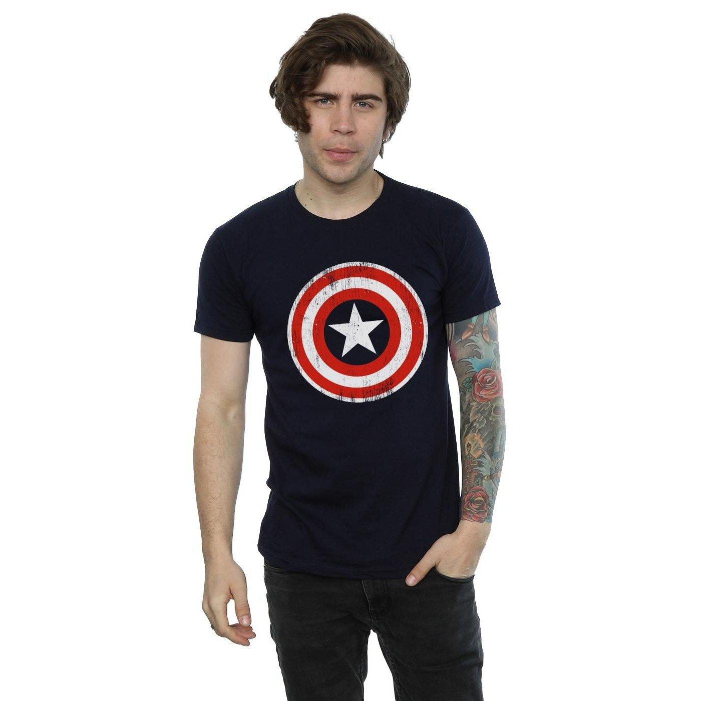 MARVEL Captain America Distressed Shield T-Shirt
