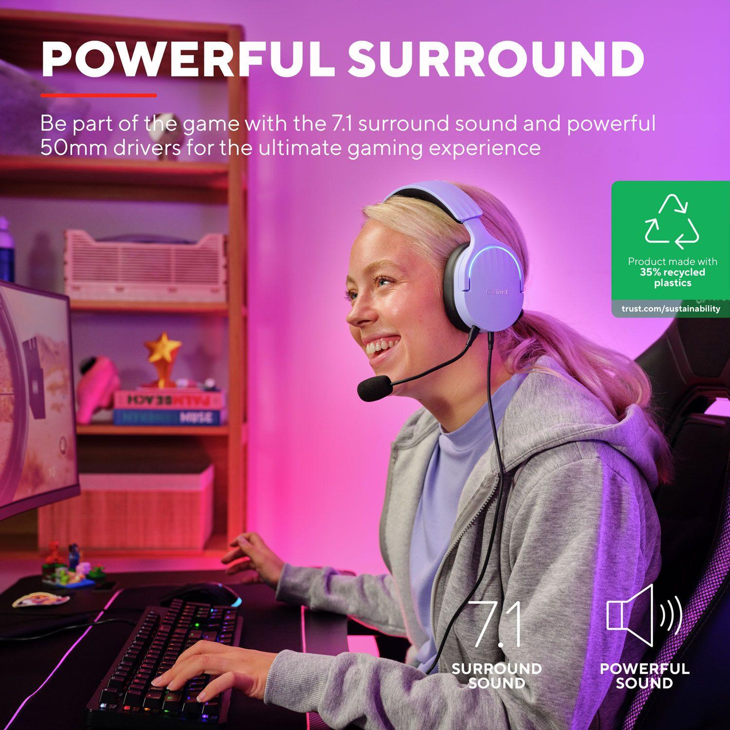 Trust Computer GXT490P FAYZO 7.1 USB HEADSET PURPLE