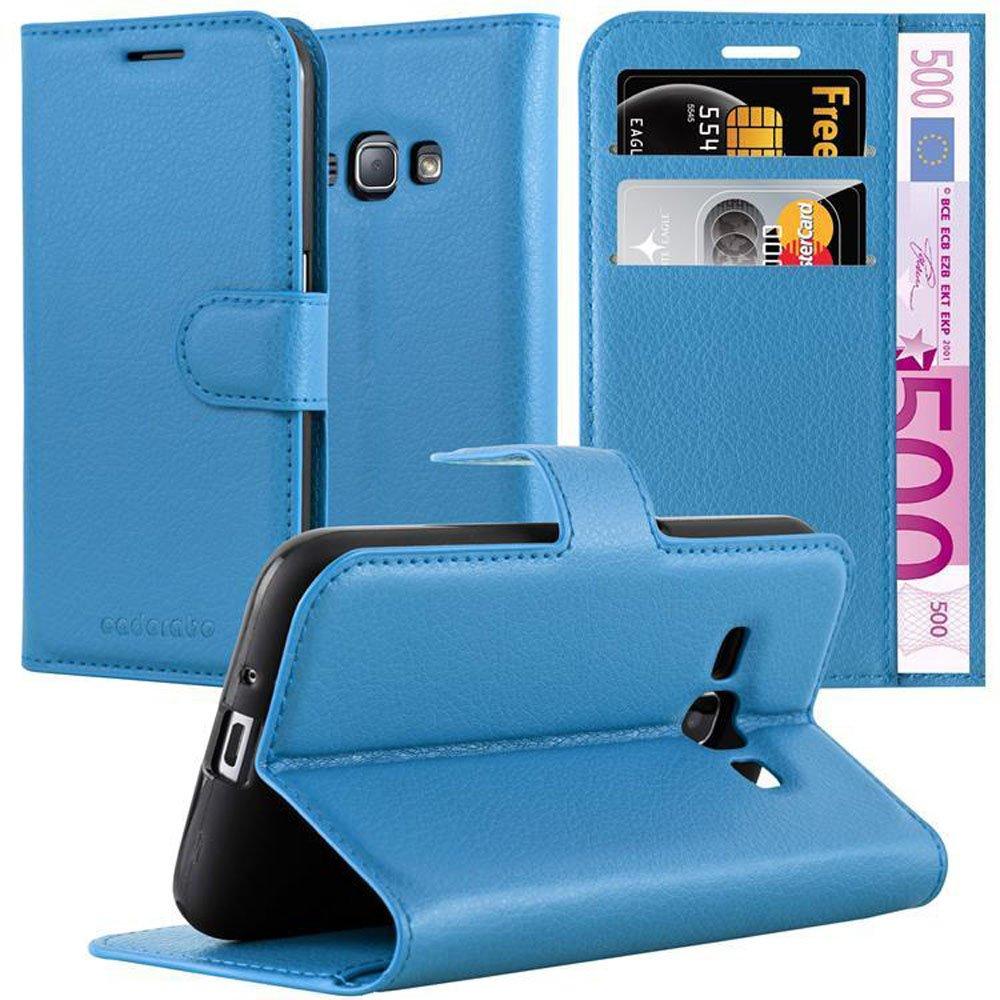 Cadorabo Hülle für Samsung Galaxy J1 2015 Standfunktion, Kartenfach