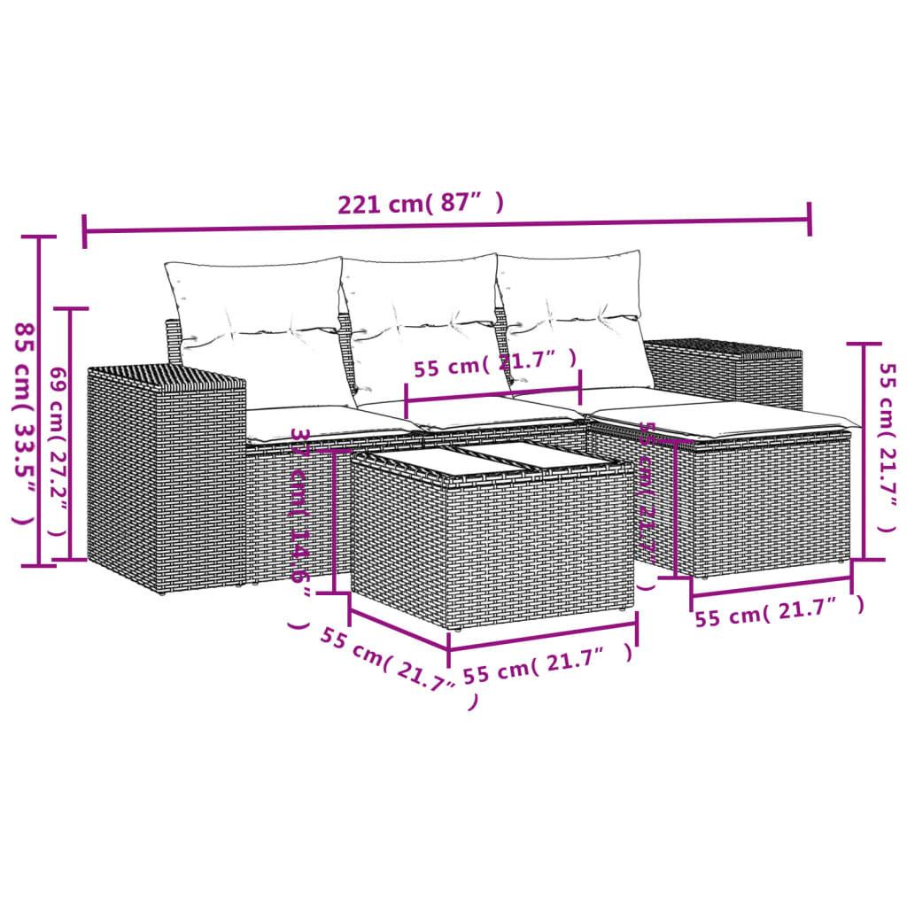 VidaXL Garten sofagarnitur poly-rattan