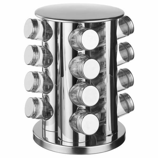 Northio Drehbarer Gewürzständer aus Edelstahl - 16 Gläser