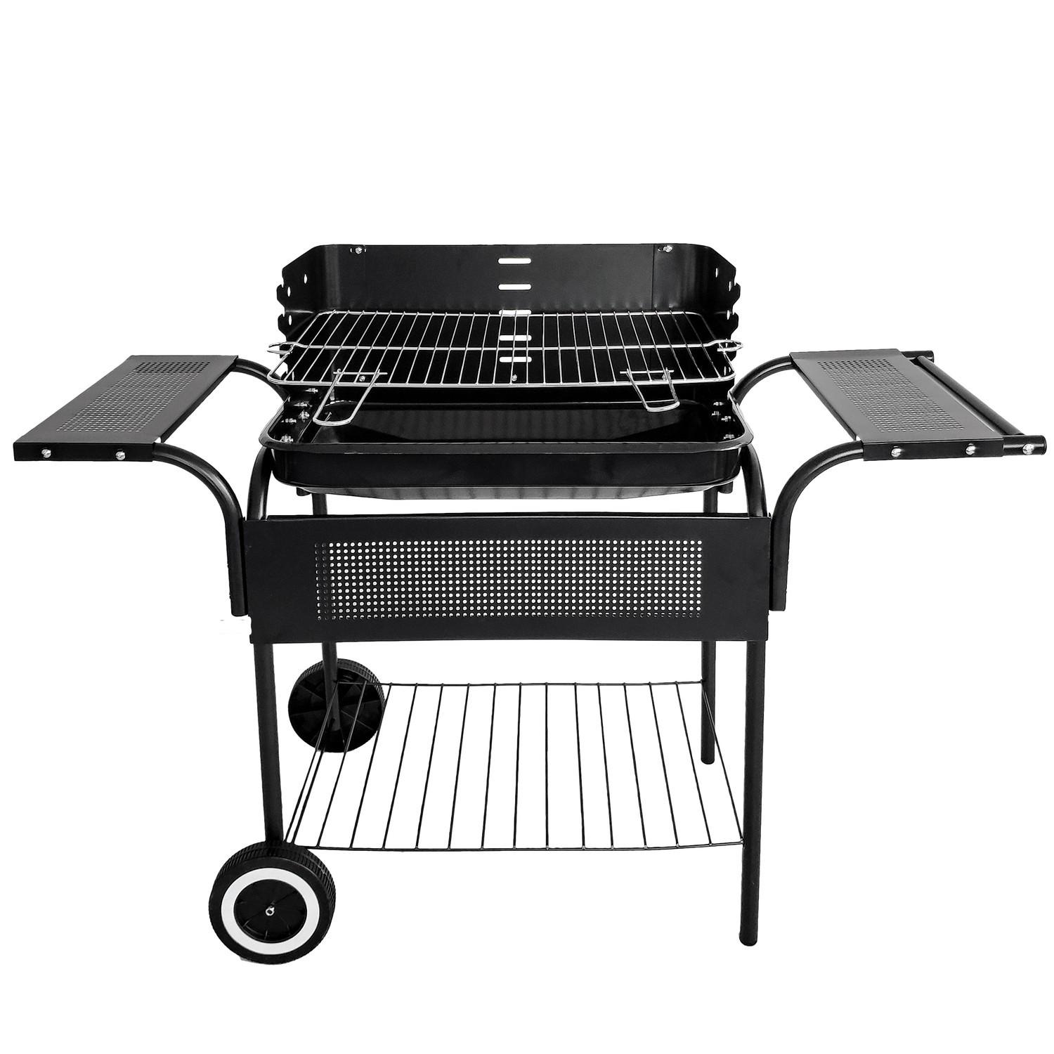 B2X Gartengrill, Metallregale, verstellbarer Rost, Räder