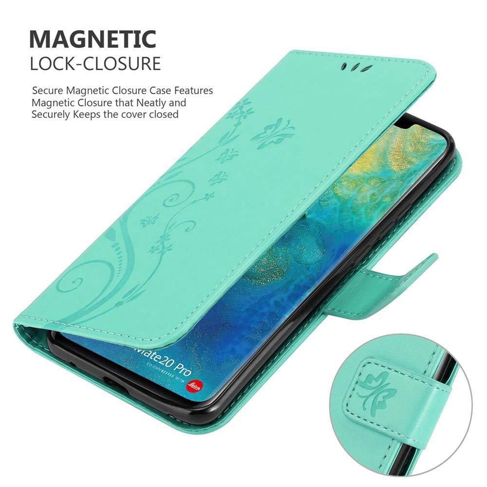 Cadorabo Hülle für Huawei MATE 20 PRO Blumen Design Magnetverschluss