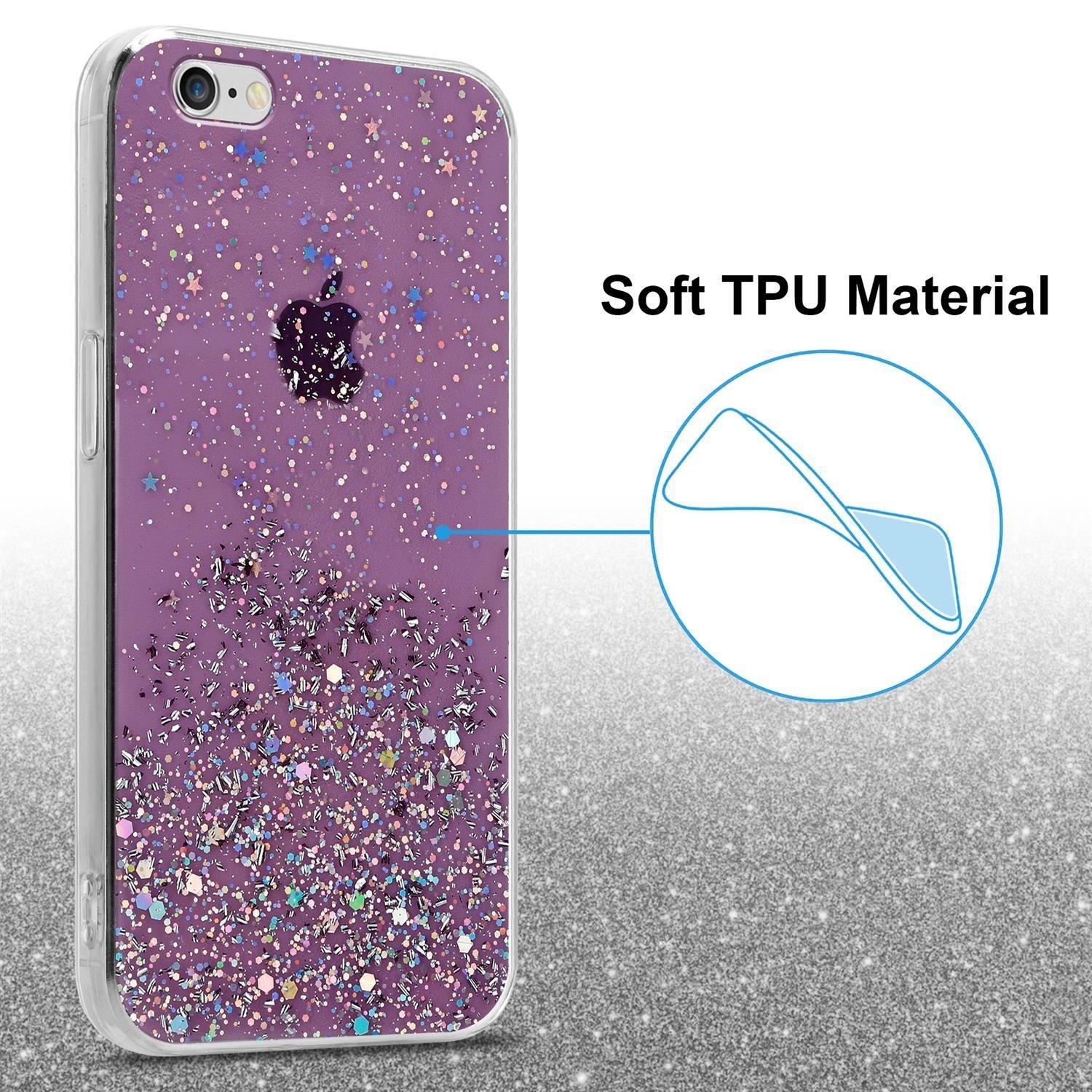 Cadorabo Hülle für Apple iPhone 6 PLUS 6S PLUS TPU Silikon mit funkelnden Glitter