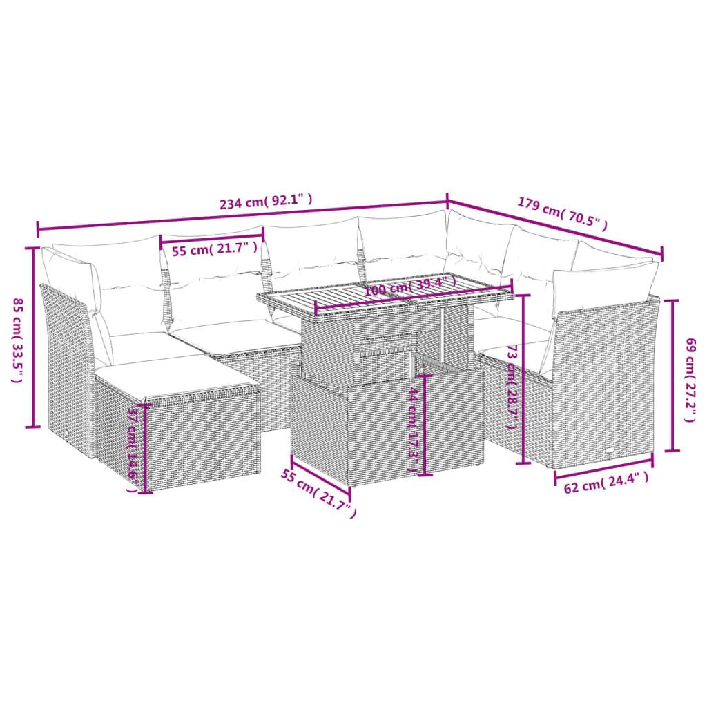 VidaXL Garten sofagarnitur poly-rattan