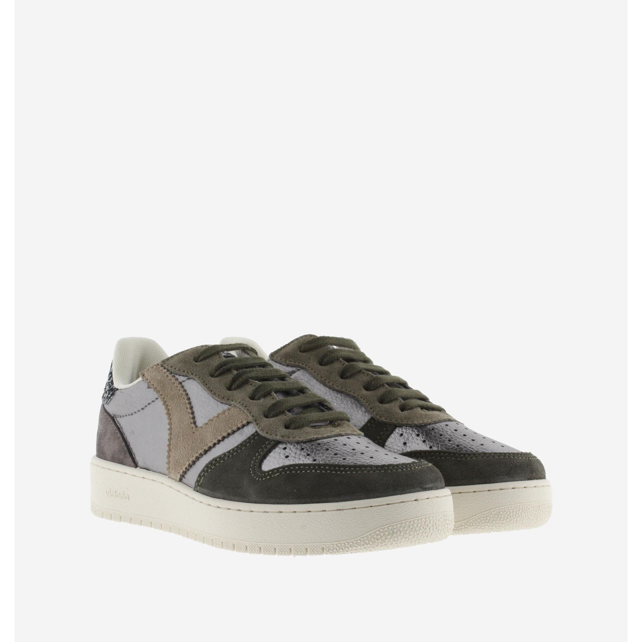Victoria damen-sneakers aus metallic- und wildleder madrid