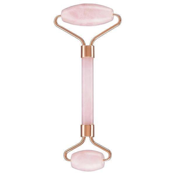 B2X Face Roller und Gua Sha Stone – natürlicher Rosenquarz