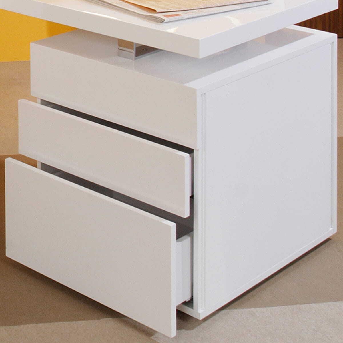 mutoni Schreibtisch 3 Schubladen 180x85x76cm weiss