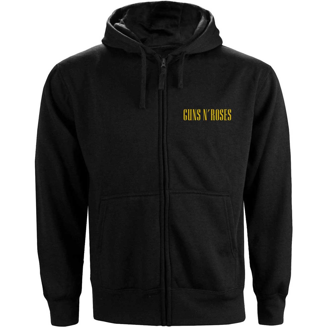 Guns N Roses Hoodie mit durchgehendem Reißverschluss Logo