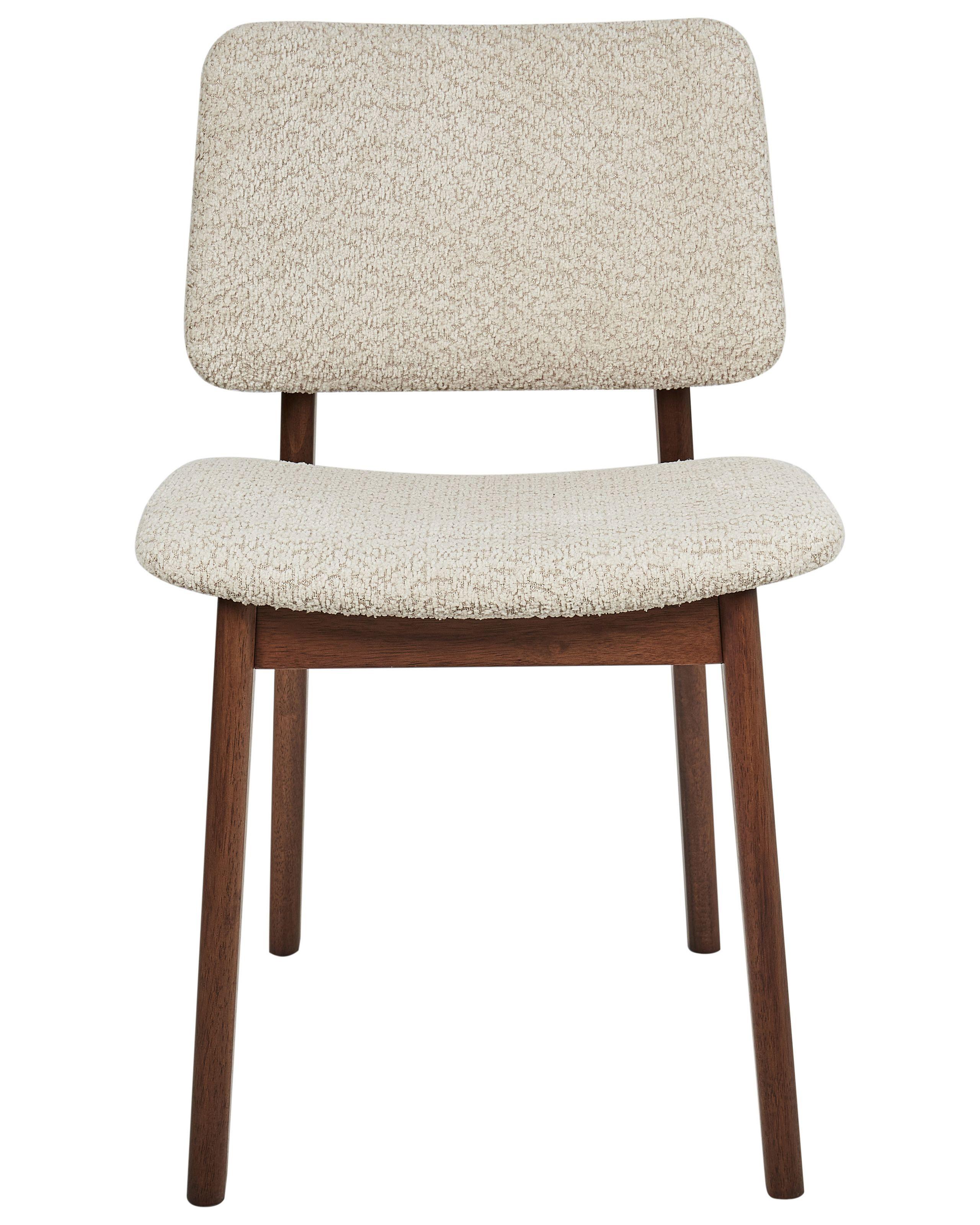 Beliani Esszimmerstuhl 2er Set aus Gummibaumholz Skandinavisch BLANE