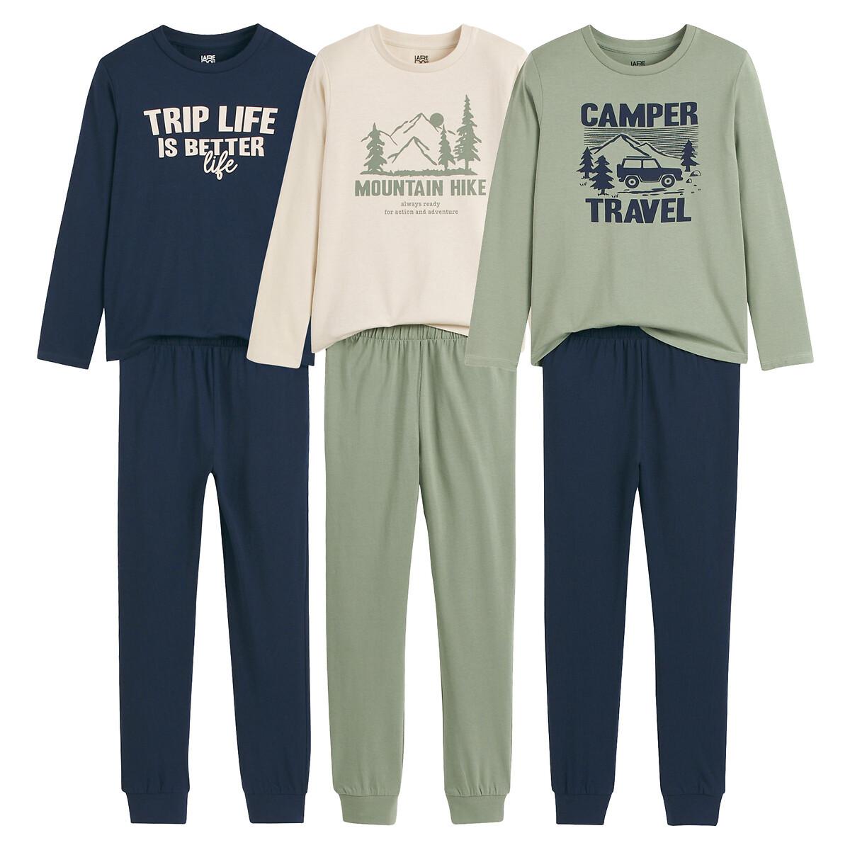 La Redoute Collections 3er-Pack Pyjamas mit Messageprint und Bergmotiv