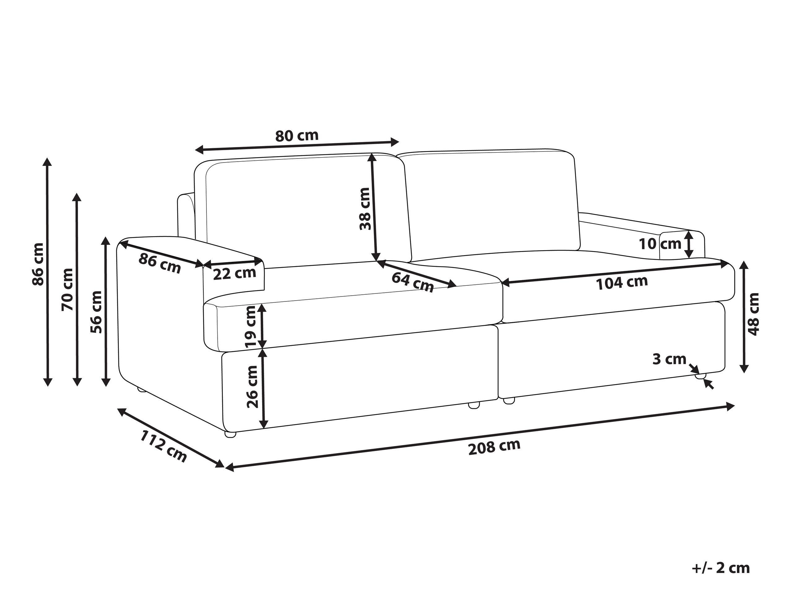 Beliani 3 Sitzer Sofa aus Polyester Klassisch ALLA