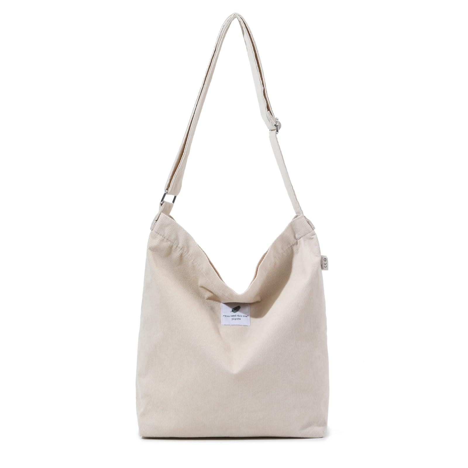 Only-bags.store Große Cord-Einkaufstasche für Universität Arbeit Schule Alltag