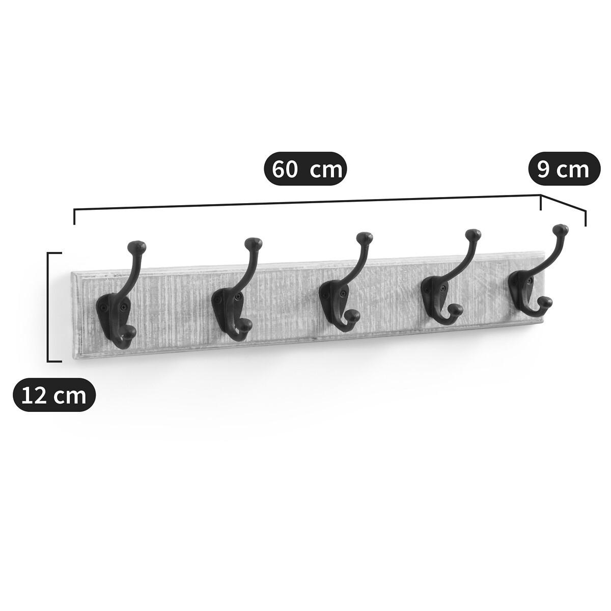 SO'HOME Wandgarderobe Logas mit 5 Doppelhaken