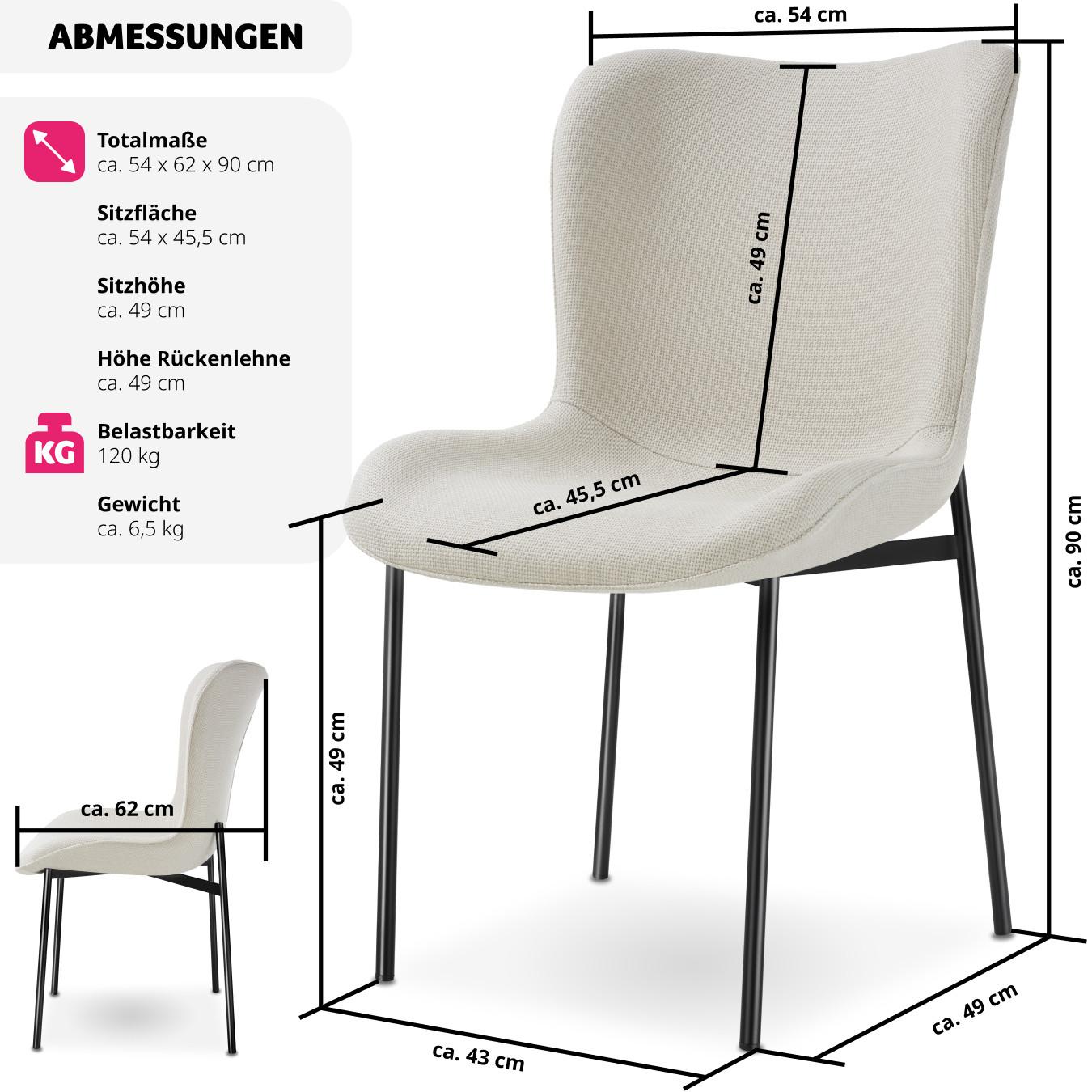 Tectake Polsterstuhl Tessa