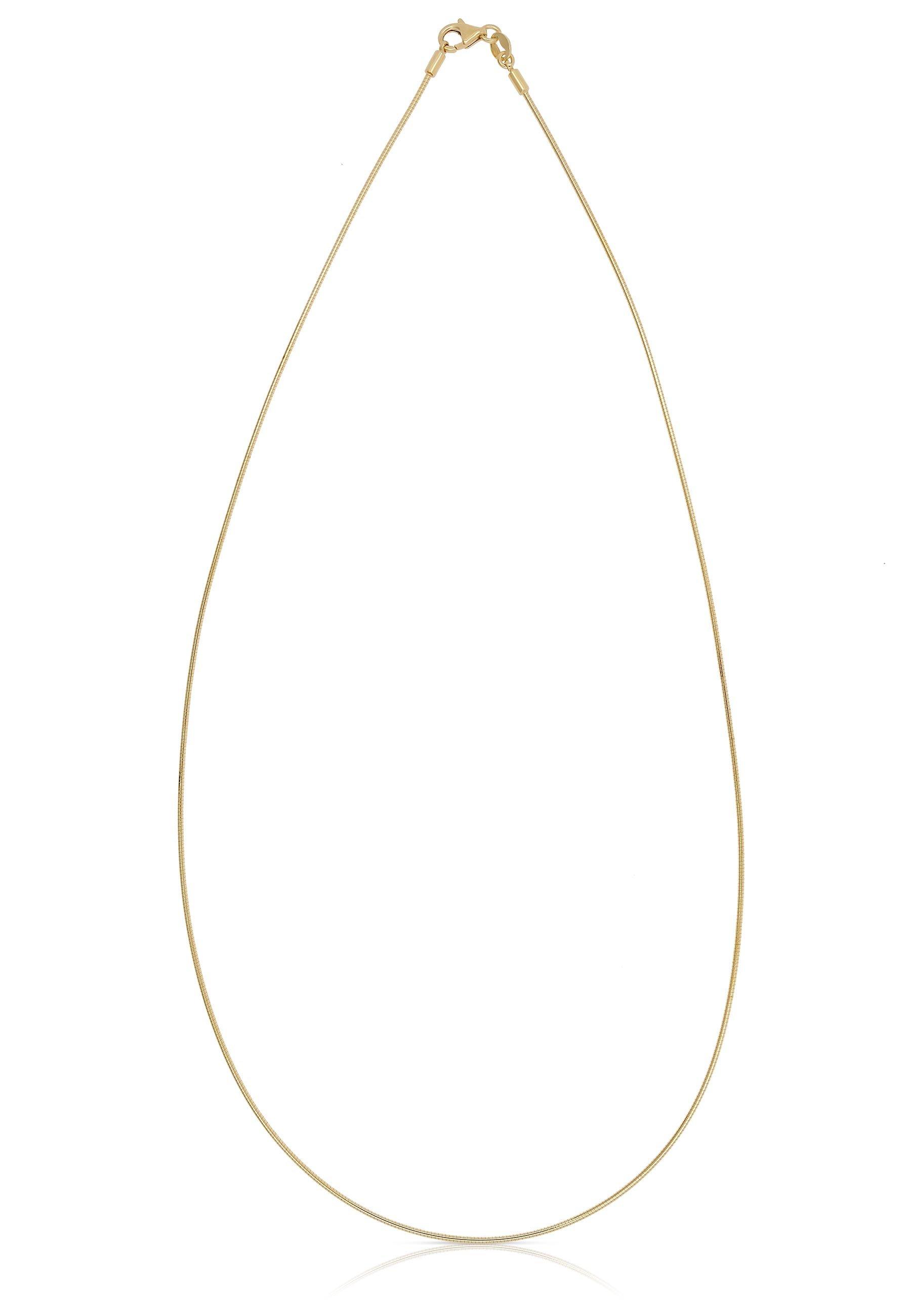 MUAU Schmuck Collier Omega Glied Gelbgold 750, 1mm, 45cm