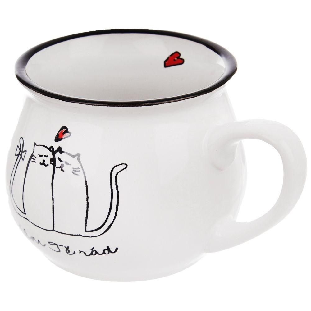 Orion Tasse mit Katzenmotiv aus Keramik, 300 ml, Farbe