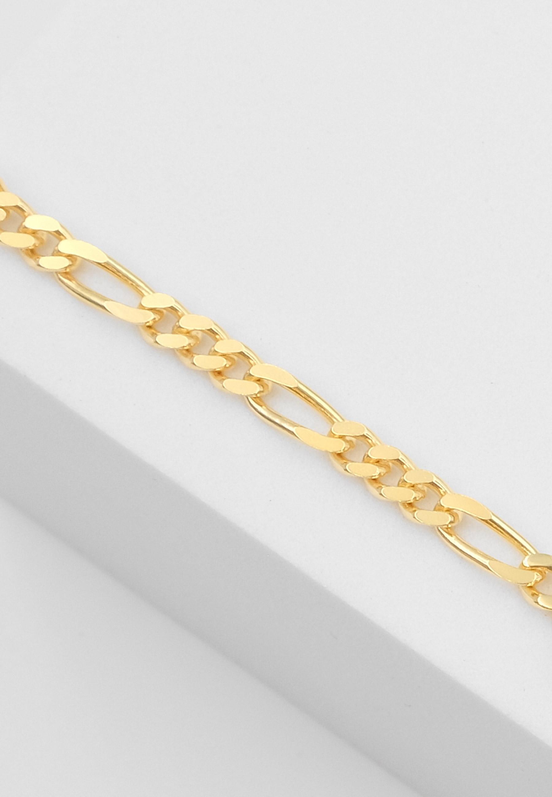 MUAU Schmuck ID-Bracelet Figaro Gelbgold 750, 3.4mm, 19cm