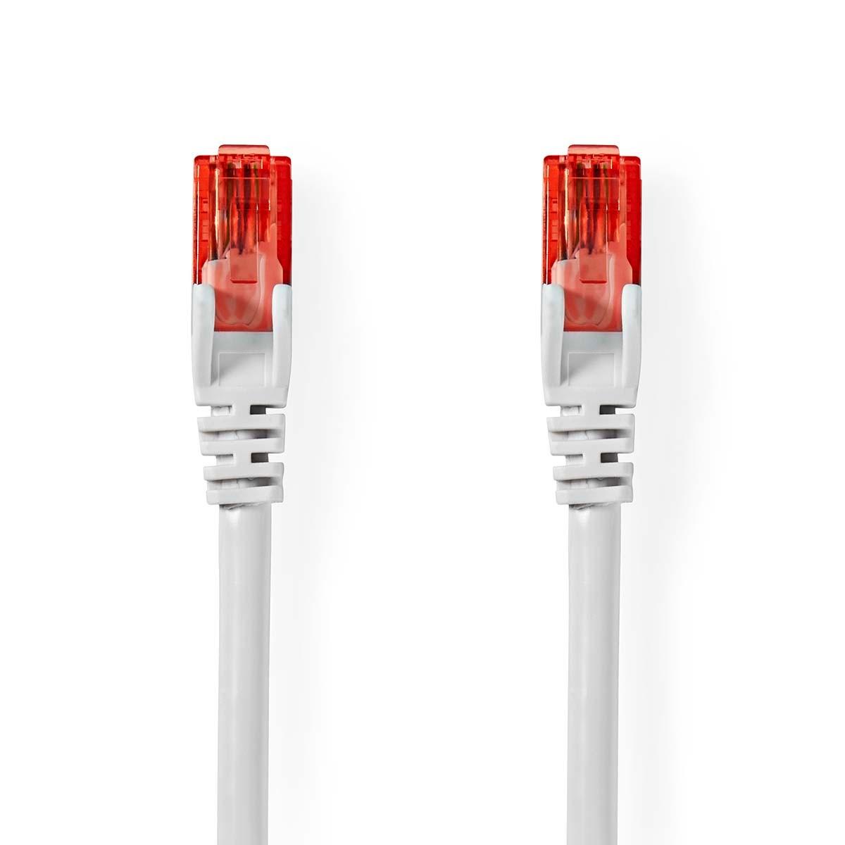 Nedis CAT6 Netzwerkkabel | RJ45 Stecker | RJ45 Stecker | U/UTP | 10,0 m | Rund | PVC | Weiß | Etikett