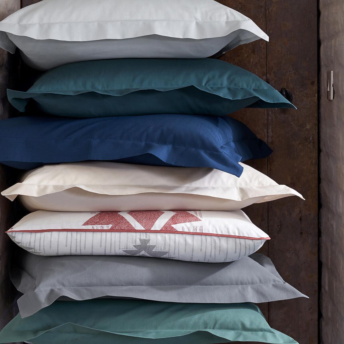 La Redoute Intérieurs Unifarbener Kissenbezug aus Bio-Baumwolle mit Stehsaum Scenario