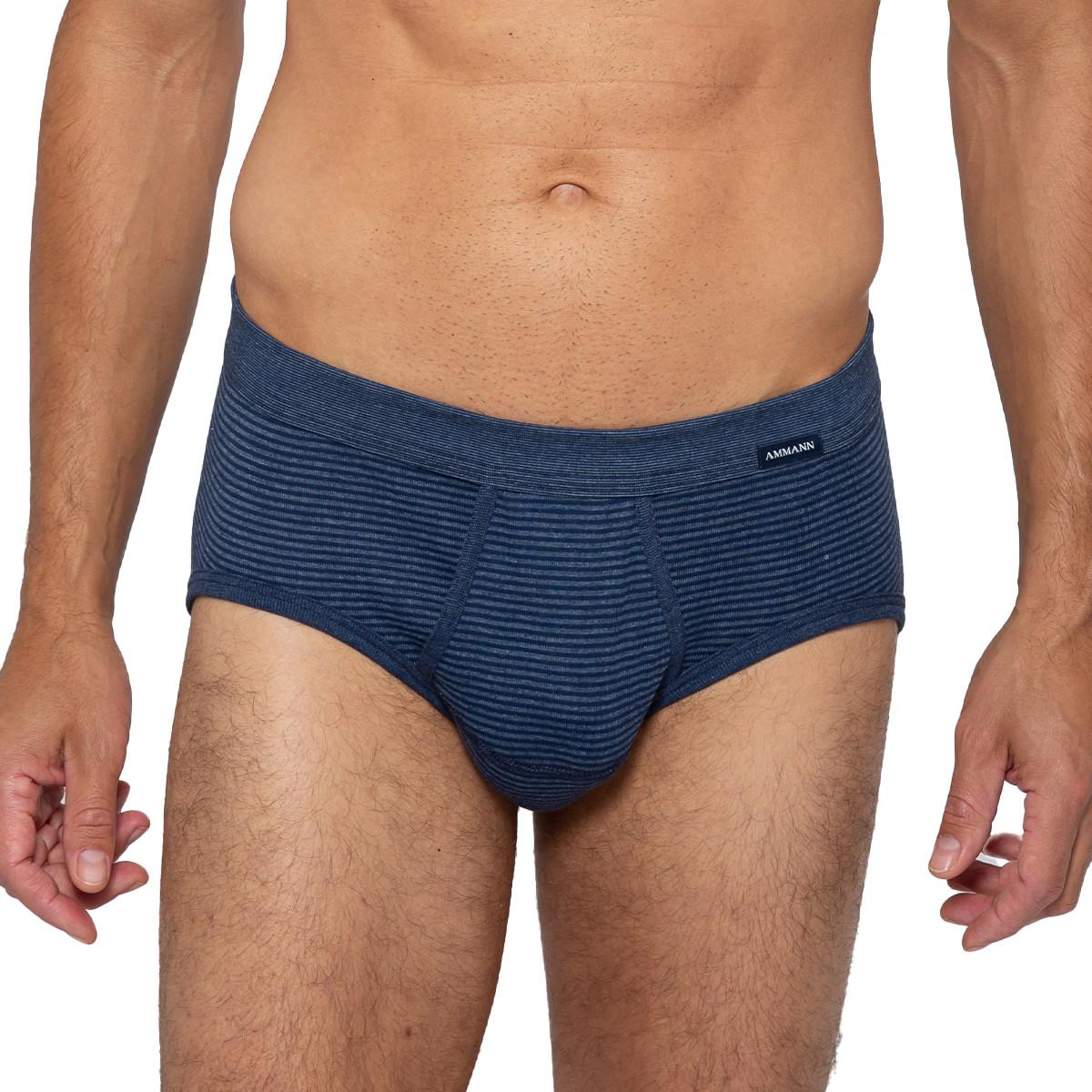 Ammann 3er Pack Jeans Feinripp - Slip / Unterhose mit Eingriff