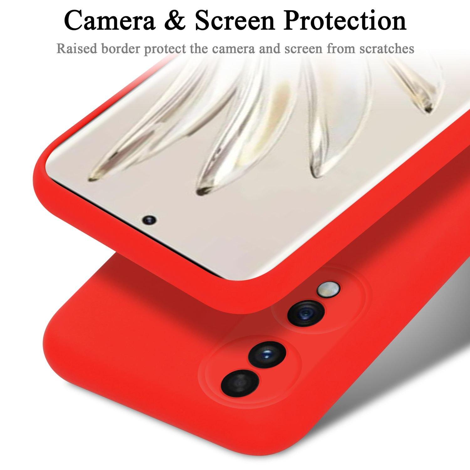 Cadorabo Hülle für Honor 70 in LIQUID ROT - Schutzhülle aus flexiblem TPU Silikon