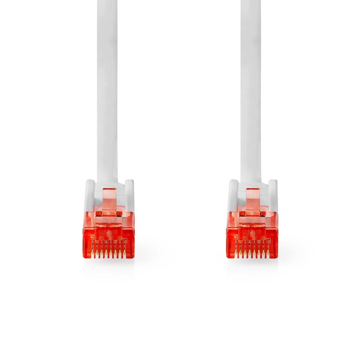 Nedis CAT6 Netzwerkkabel | RJ45 Stecker | RJ45 Stecker | U/UTP | 10,0 m | Rund | PVC | Weiß | Etikett