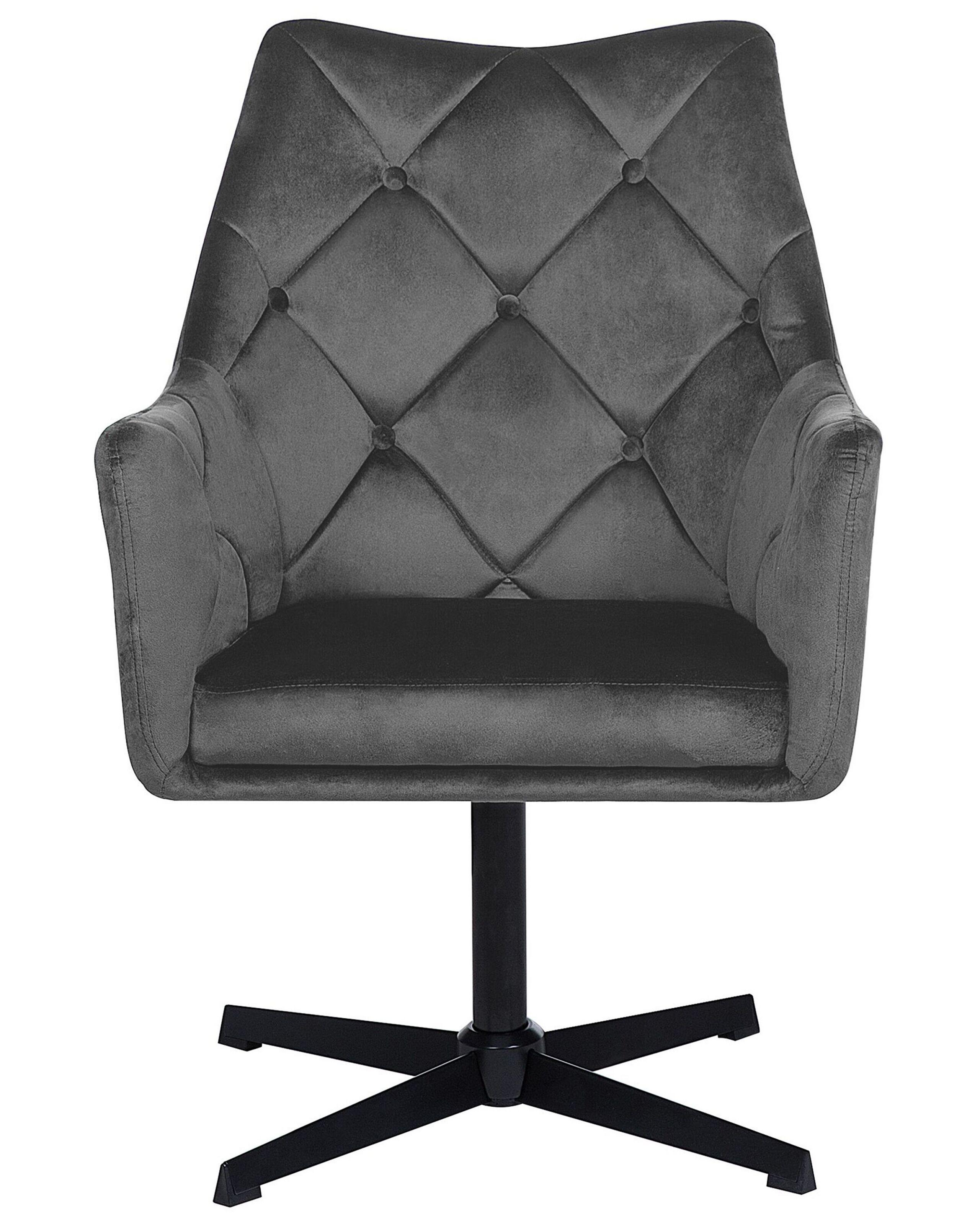 Beliani Drehsessel aus Samtstoff Glamourös VAKSALA