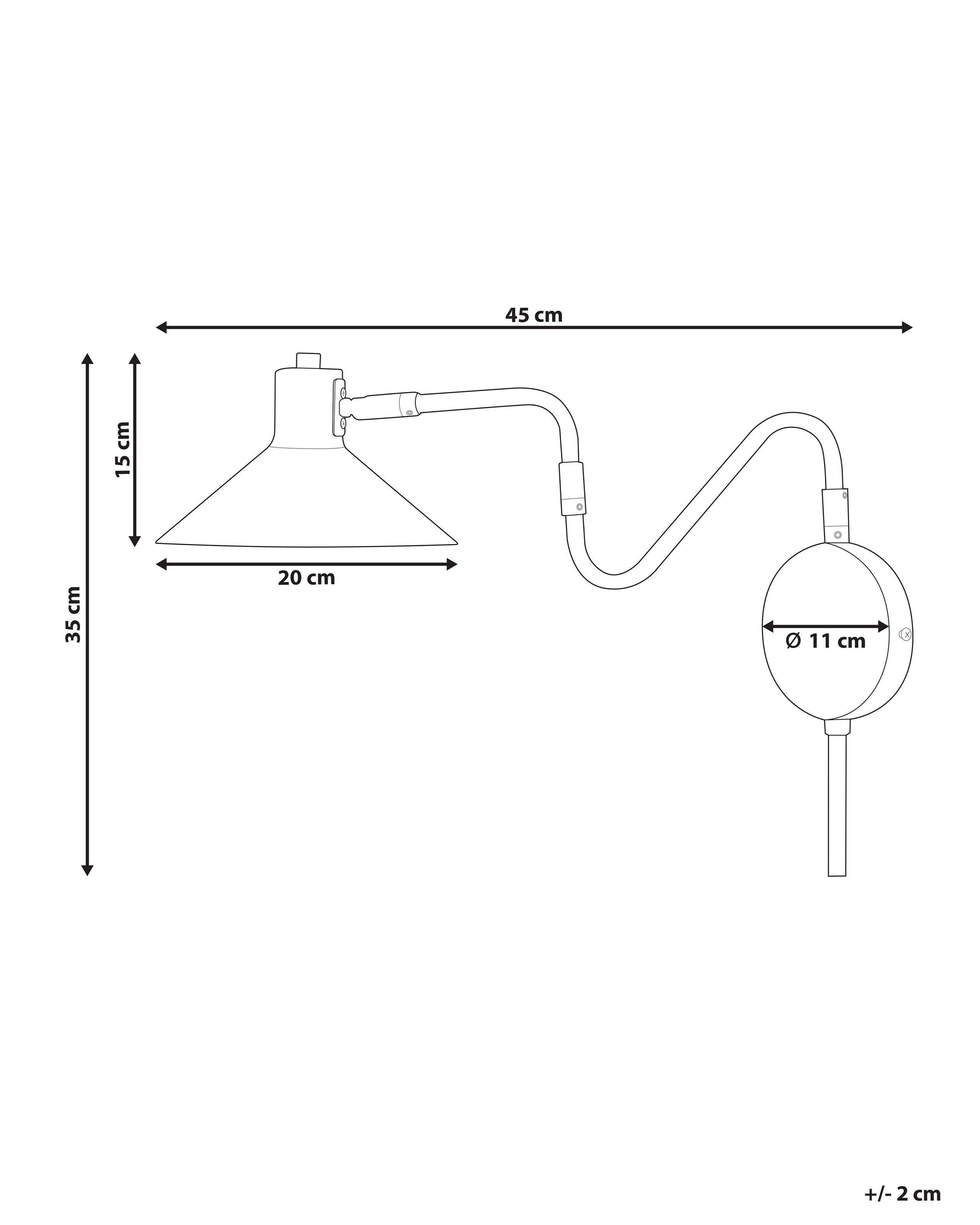 Beliani Wandlampe aus Stahl Retro BALIEM