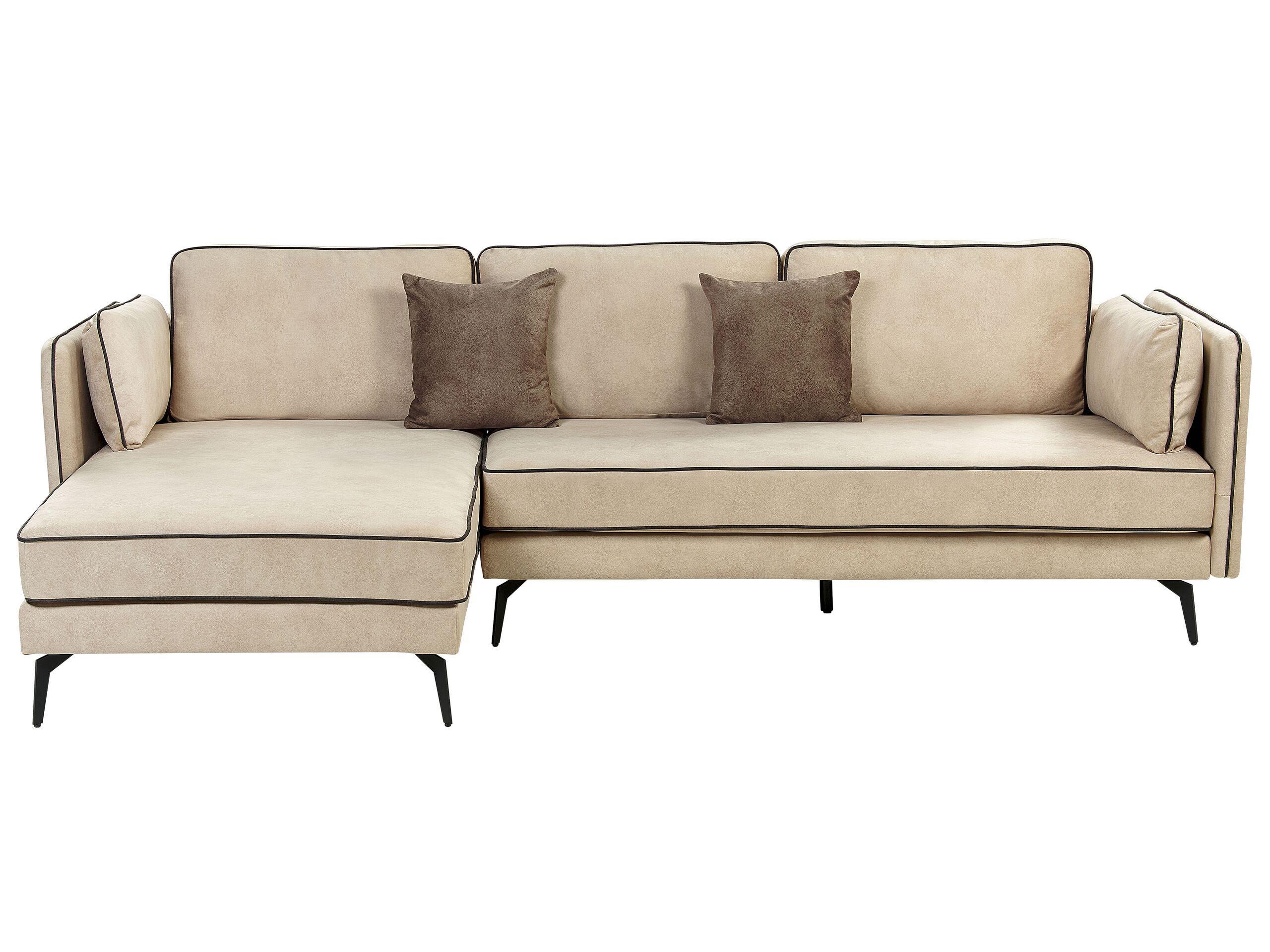 Beliani Ecksofa aus Samtstoff Modern ALTAN